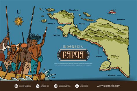 Papua Indonesia maps illustration. Indonesia Island design layout ...