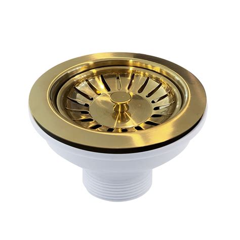 Butler Rose Mm Basket Strainer Kitchen Sink Waste Brushed Brass