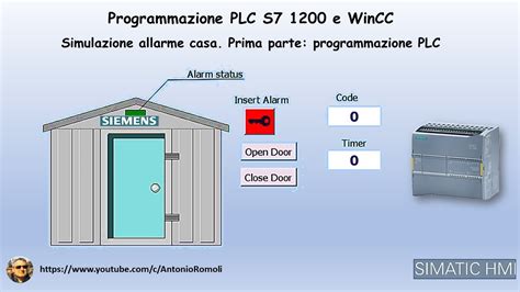 PLC S7 1200 HMI KTP Esempio Controllo Allarme Domestico