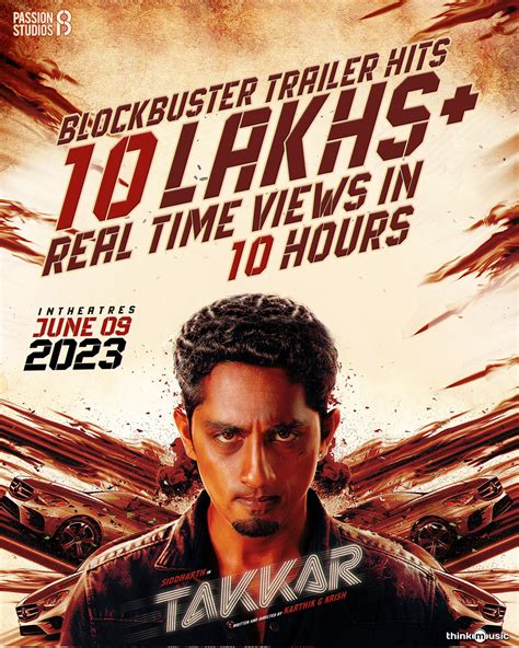 Ramesh Bala On Twitter Blockbuster Trailer Of Takkar Hits Real Time