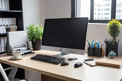 Premium Photo | Workspace computer and office supplies on office workplace