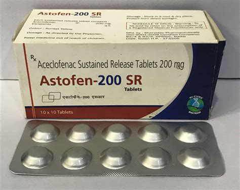 Aceclofenac 200 Mg Tablet Treatment Pain Reliever Packaging Type