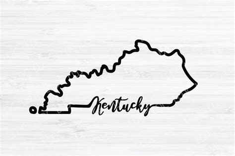 Kentucky Outline Svg Kentucky Cursive Vector File Kentucky Design