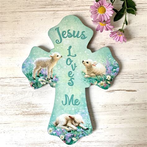 glow decor jesus loves  wooden cross wayfair