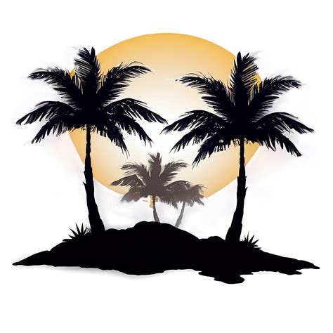 Download Palm Trees Silhouette At Sunset Png 05042024