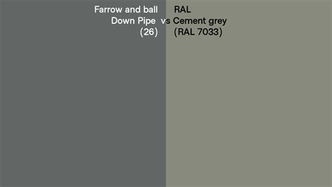 Farrow And Ball Down Pipe 26 Vs Ral Cement Grey Ral 7033 Side By Side Comparison