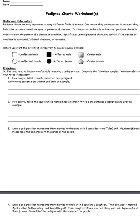 Solved Name Date Pedigree Charts Worksheet S Background Chegg