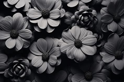 Premium AI Image | a black and white photo of flowers with the words " flower " in black and white.