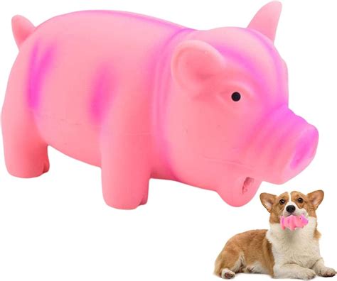 Wukesify Pig Dog Squeaky Toy Grunting Pig Dog Toy That Oinks Grunts