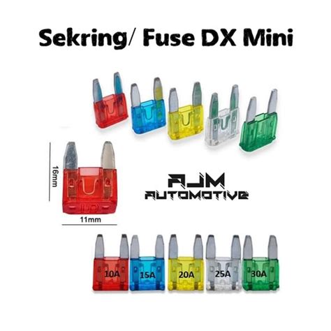 Jual Sekring Tusuk Tancap Kecil Fuse DX Mini 10A 15A 20A 25A