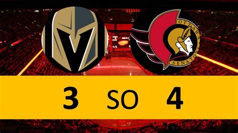 Golden Knights Skid Blow Goal Lead Lose To Senators In Shootout