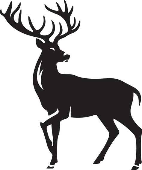 Deer vector silhouette illustration black color 34212651 Vector Art at ...