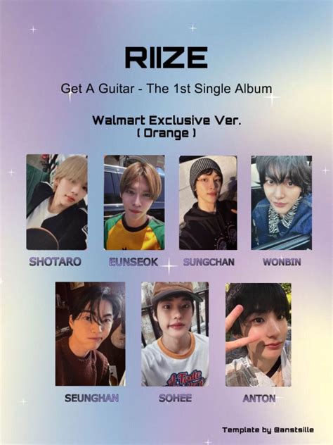 Riize Get A Guitar Album Walmart Exclusive Ver Photocard Preview