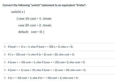 Solved Convert The Following Switch Statement To An Chegg