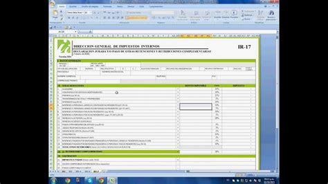 COMO DESCARGAR Y LLENAR IR 17 DECLARACION RETENCION A TERCEROS YouTube
