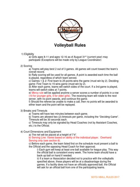 rules of volleyball | PDF | Volleyball | Ball Games