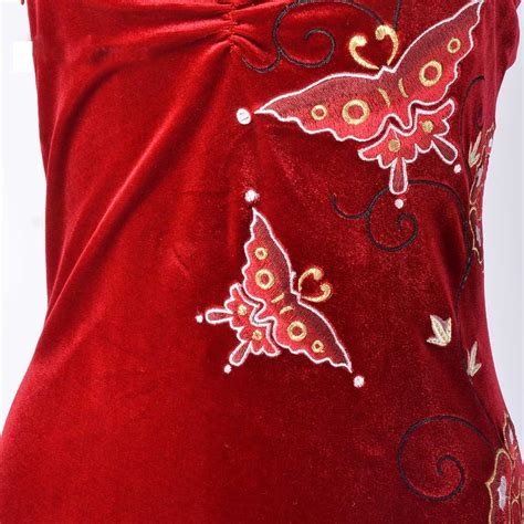 Ada Wong Cosplay Costume Sex Embroidered Cheongsam Style Red Dress Wo