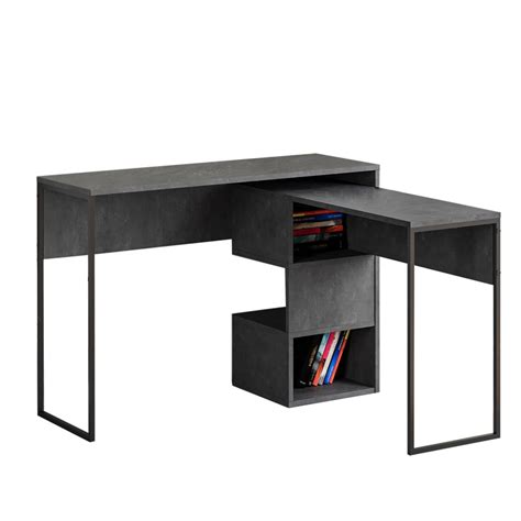 Working Foldable Desk Badau Pakoworld Melamine Dark Grey 110x37x77cm