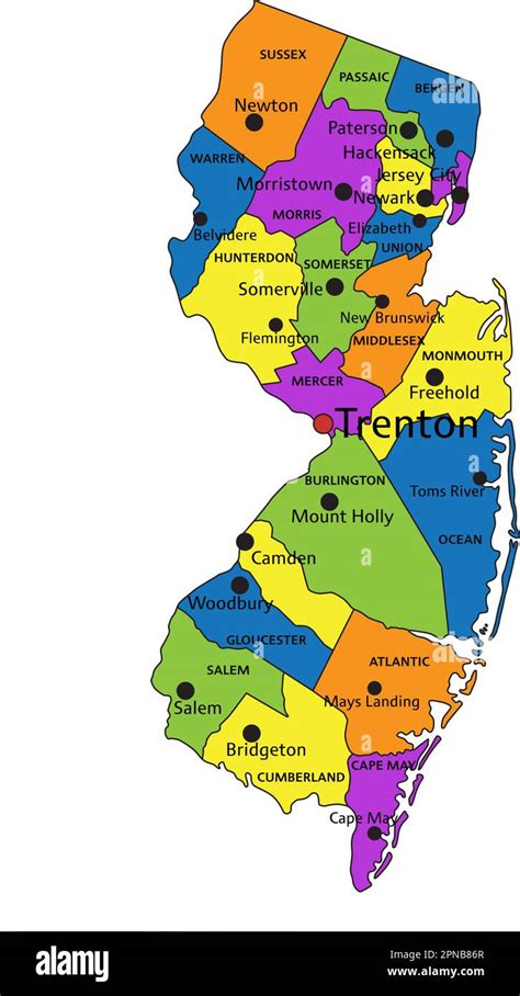 Political Map Of New Jersey Ricca Chloette