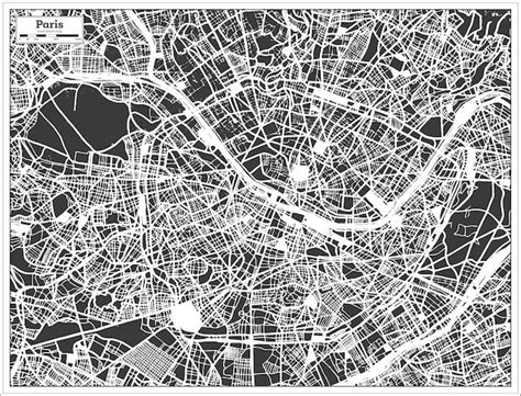 Premium Vector Paris France City Map In Black And White Color In