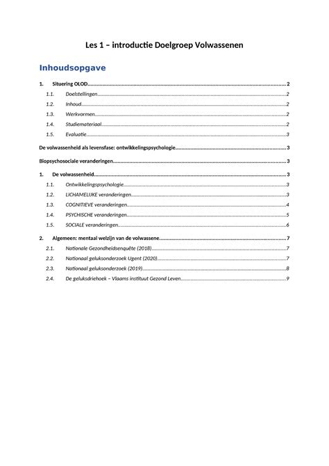 Les 1 Introductie DV Samenvatting Doelgroep Volwassenen Les 1