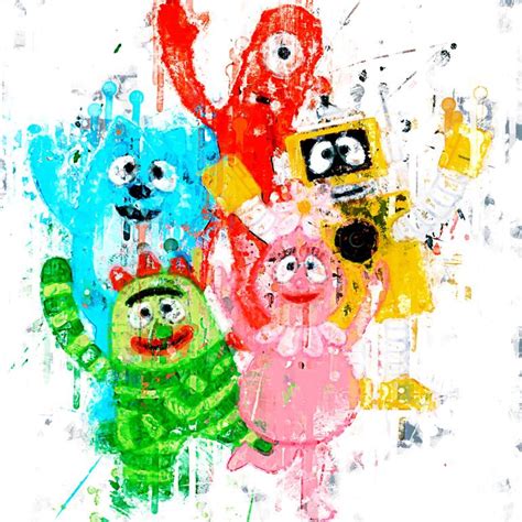 Cartoon Yo Gabba Gabba Team Character Painting Watercolor Animation