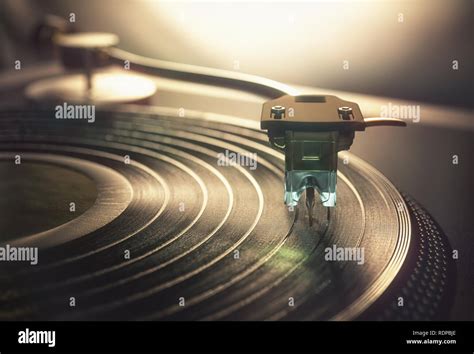 Record player needle on record, illustration Stock Photo - Alamy