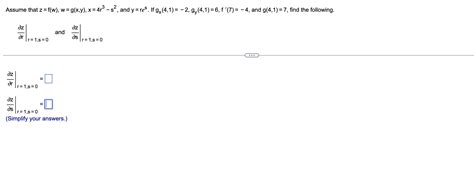 Solved Assume That Z F W W G X Y X 4r3 S2 ﻿and Y Res ﻿if