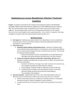 Staphylococcus aureus Bloodstream Infection Treatment ...