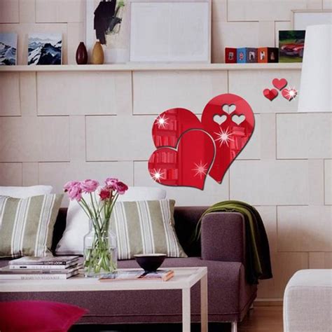 Heart Mirror Wall Stickers Heart Shape Mirror Wall Stickers Removable