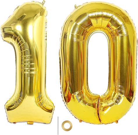 2pcs 40 Inch Number Balloon Foil Balloon Number 10 Jumbo