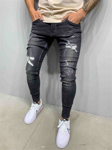 Jean Skinny Noir Homme Mode Urbaine Pas Cher Atelier Yuwa Ciao Jp