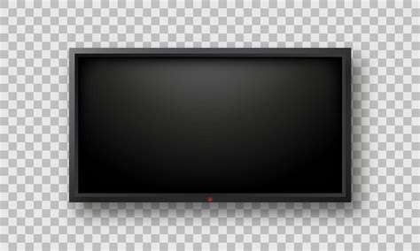 Realistic Wide TV with Black Monitor on Transparent Background. Mockup ...