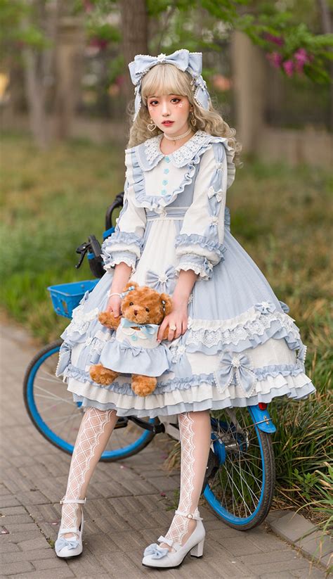 A Fine Collection Of Sexy Asian Women Summer Wave High Waist Sweet Lolita OP Dress Porn Pic