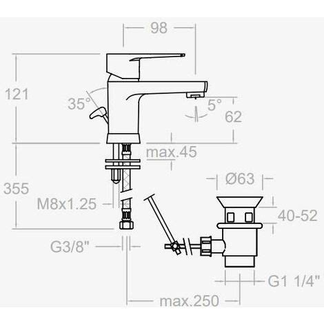 Mitigeur Lavabo Avec Vidage Abs Titanium Ramon Soler