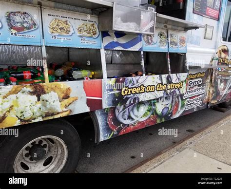 Side View Of King Souvlaki Greek Cuisine Food Truck In Bayside Queens