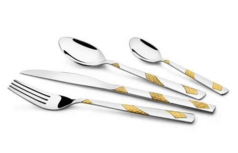 Stainless Steel Gold Elegante Pcs Blossom Astor Knife Cutlery Set