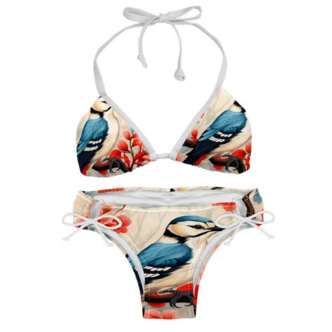 Woodpecker Detachable Sponge Adjustable Strap Bikini Set Two Pack