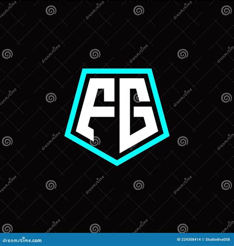 Initial F G Letter With Polygon Modern Style Logo Template Vector Stock Illustration