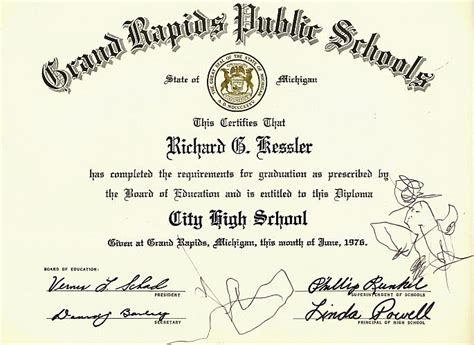 Certificate Of Completion High School