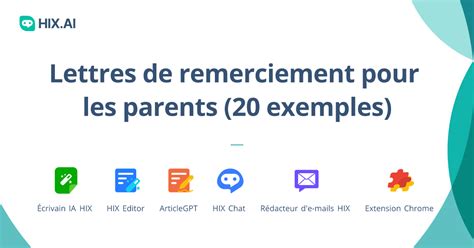 Lettres De Remerciement Pour Les Parents 20 Exemples HIX AI