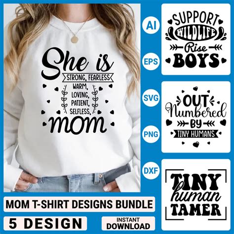 Mom Svg Bundle Designs Mothers Day Quotes Typography Graphic T Shirt