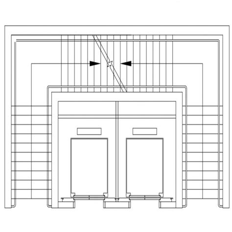 Staircase And Lift Set Up Top View Free Cads