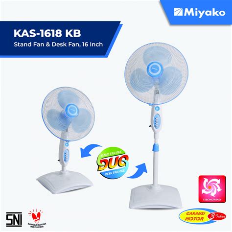 Miyako Kipas Angin Meja Berdiri 2 In 1 16 Inch KAS1618KB FREE