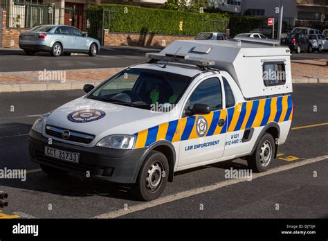 South Africa, Cape Town. Police Vehicle, Sea Point Promenade Stock ...