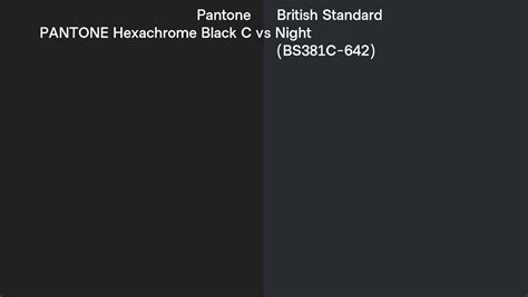 Pantone Hexachrome Black C Vs British Standard Night BS381C 642 Side