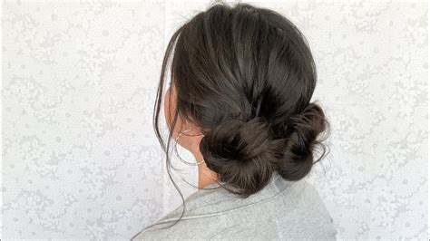 Double Low Buns Simple Hairstyle Low Bun Hairstyles Lower Bun Hairstyles Easy Bun Hairstyles