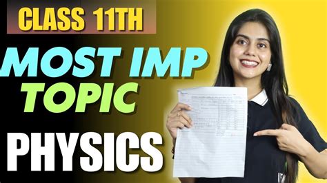 Most Important Topics Of Class 11 PHYSICS 2023 24 Complete Physics