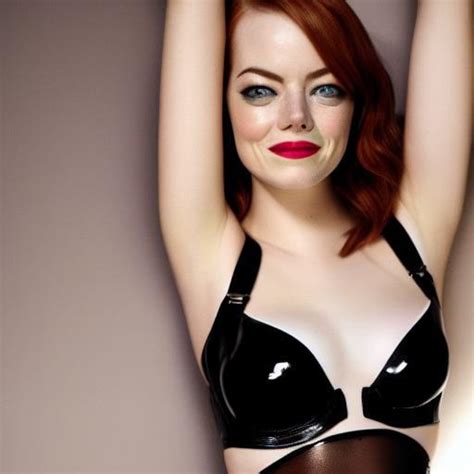 Emma Stone Posing In Black Latex Bra By Jcdenton69 On Deviantart