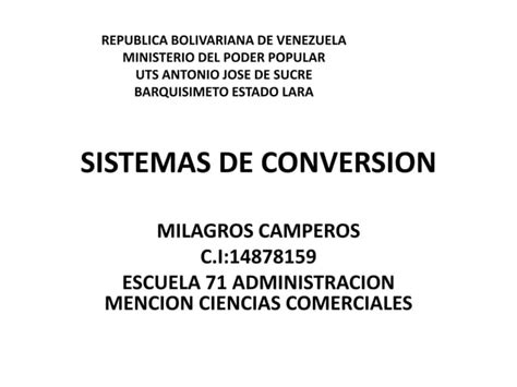 Sistemas De Conversion PPT Descarga Gratuita